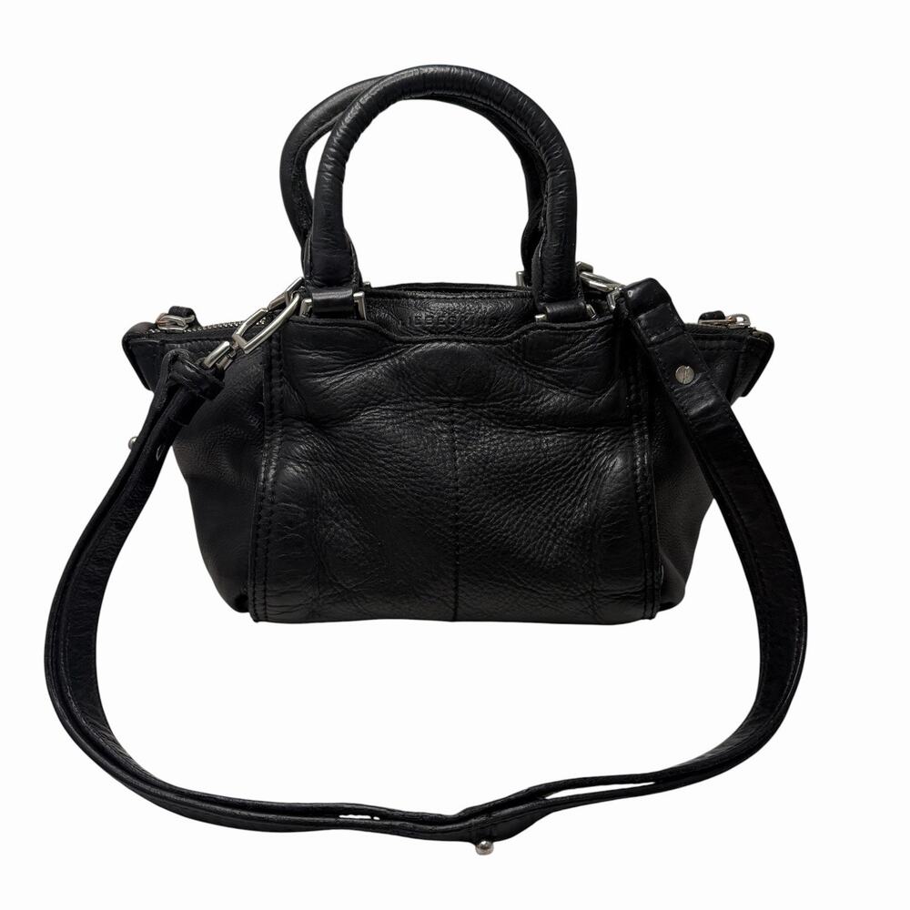 Liebeskind Berlin Crossbody Bag Black Leather Top Handle Multi Pocket Purse